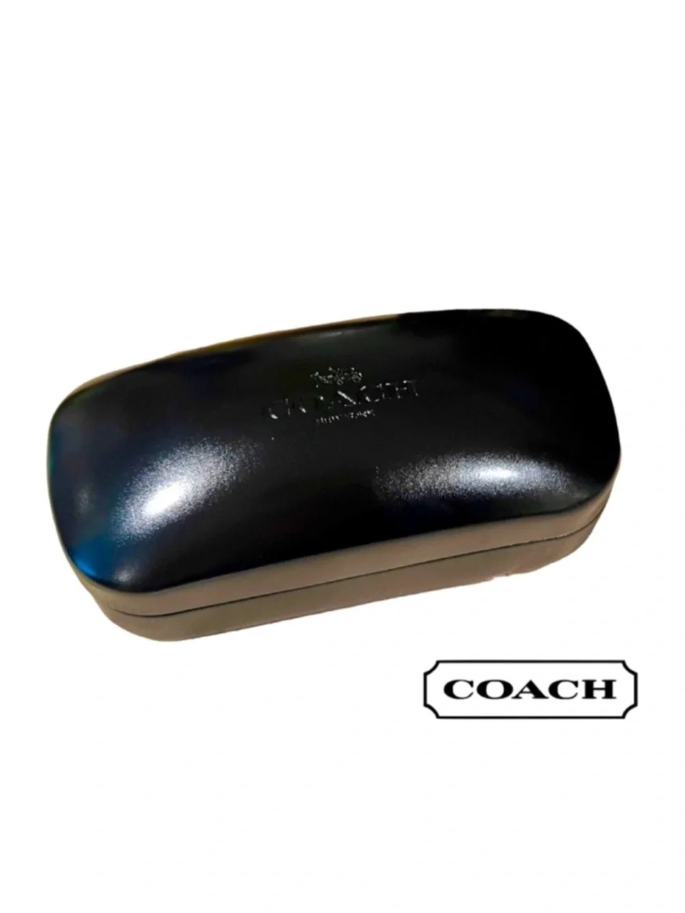 Coach Black Eyeglass Case hard shell clam case
